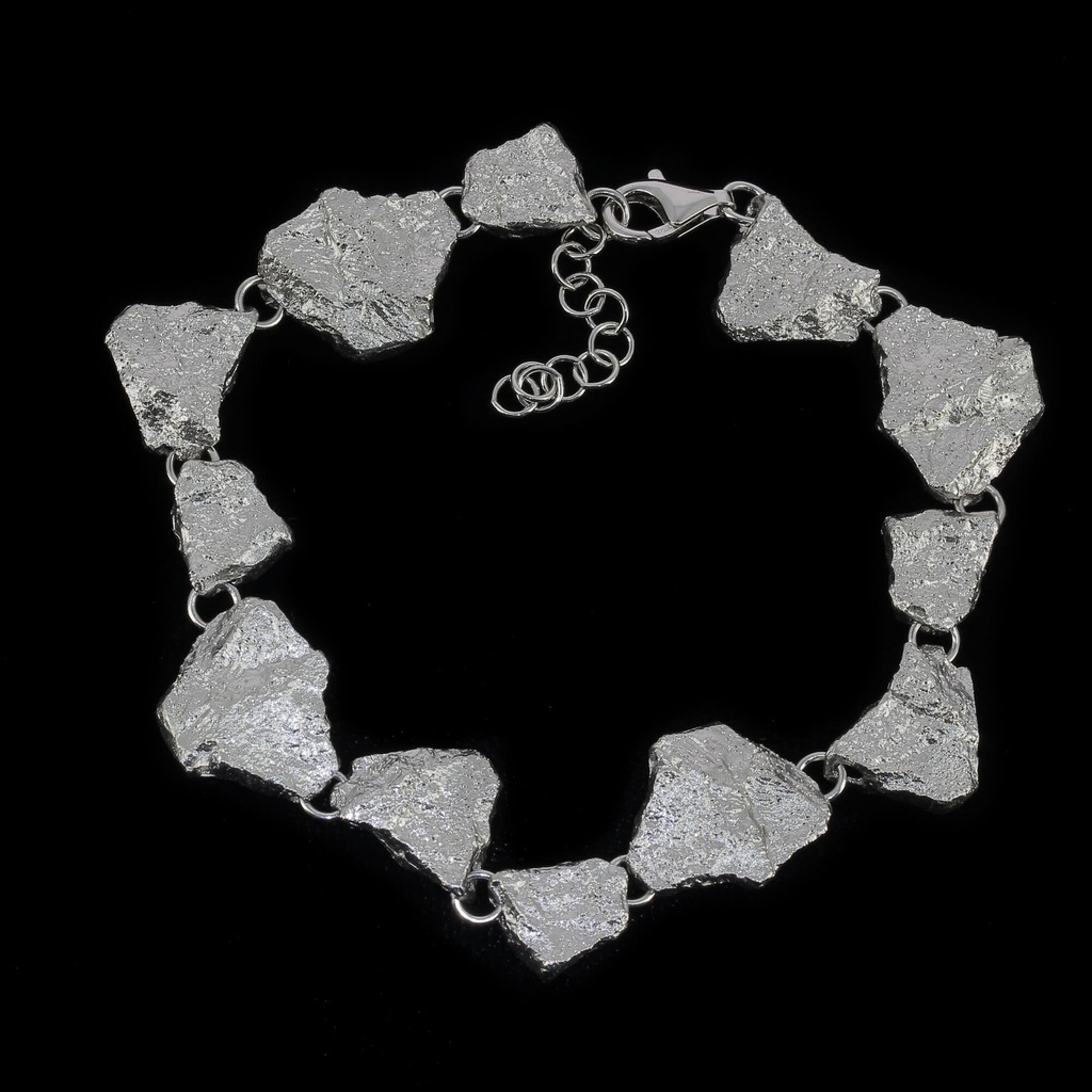 Steenvormige zilveren armband
