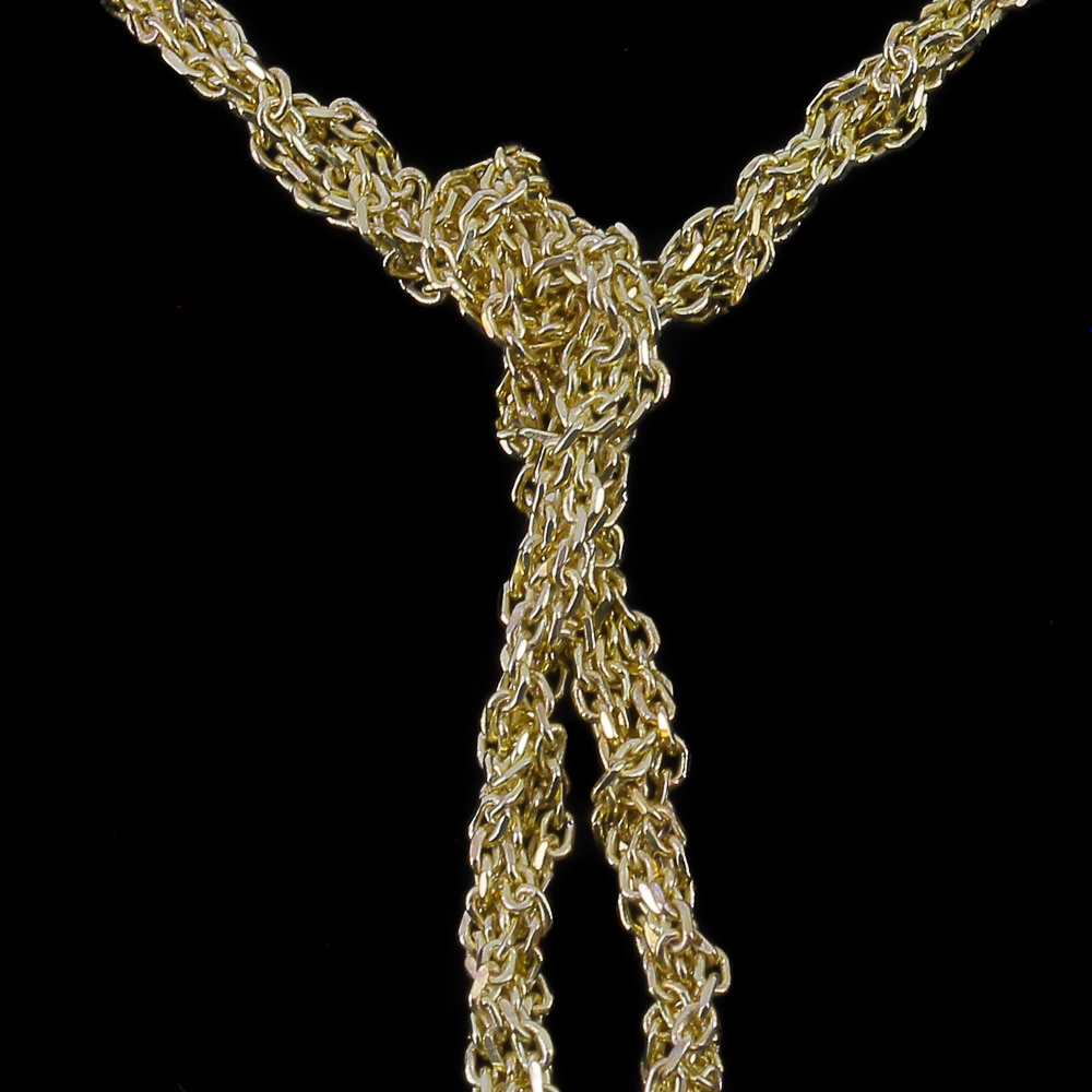 Dunne en verweven vergulde sjaalketting