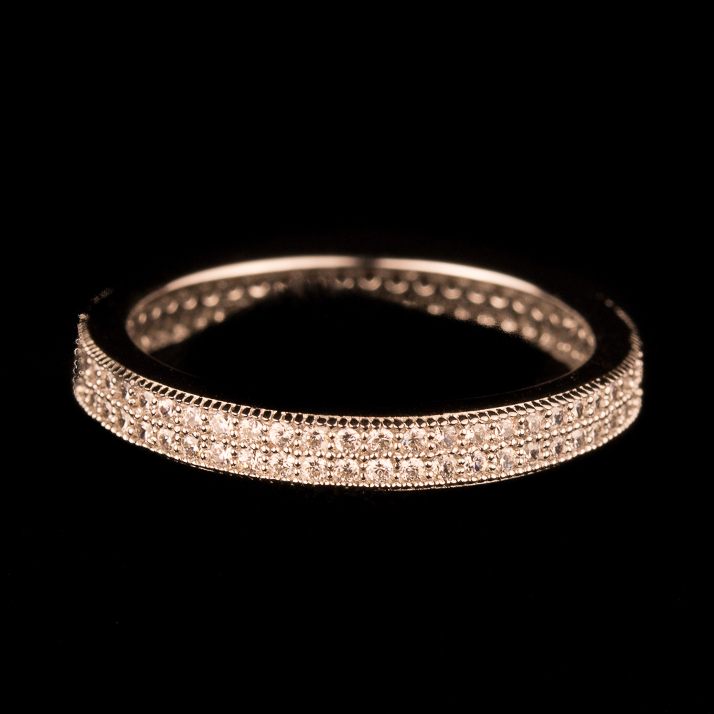 Charmante rosé ring met zirkonia