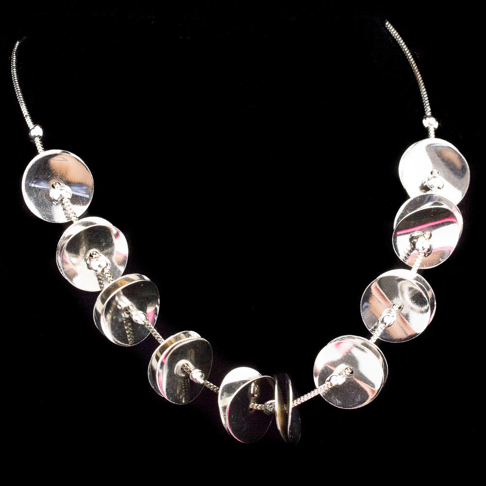 Grieks zilveren collier met ronde hangertjes