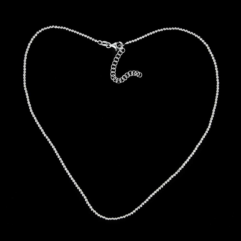 Zilveren matte bolletjes ketting