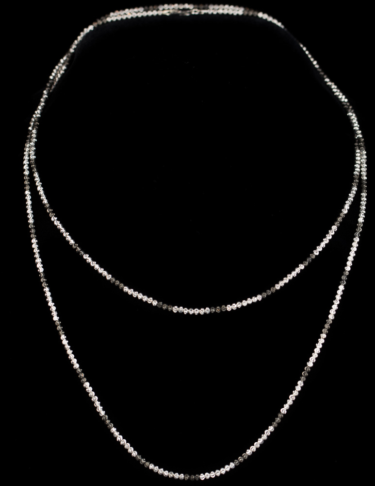 Ketting van zilver en zwart, in diverse lengten