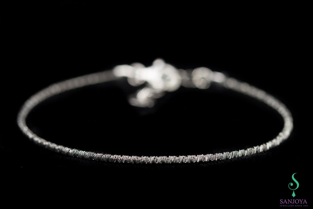 Verfijnde grijze armband van sterling zilver, 2mm