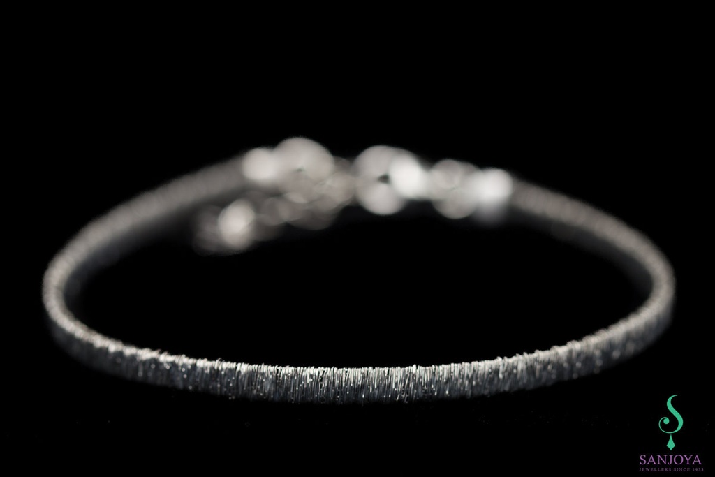 Verfijnde grijze armband van sterling zilver, 4mm