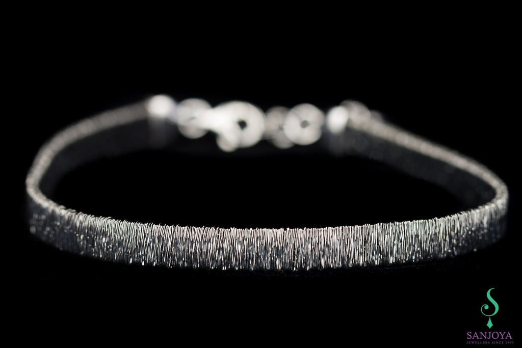 Verfijnde grijze armband van sterling zilver, 6mm