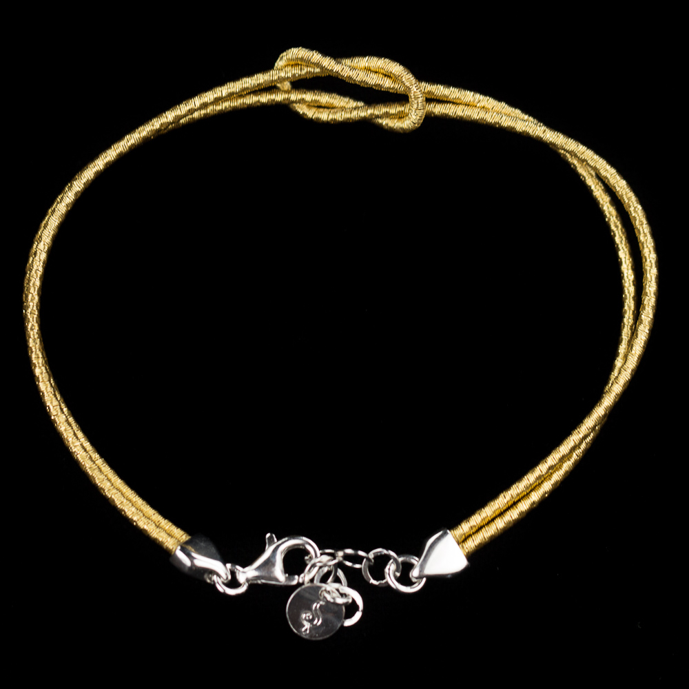 Verfijnd verguld armbandje met knoop, 2mm
