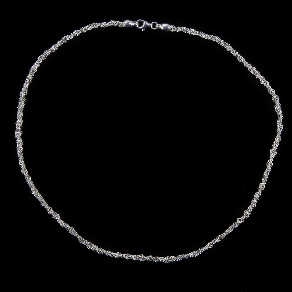 Korte verweven ketting van zilver