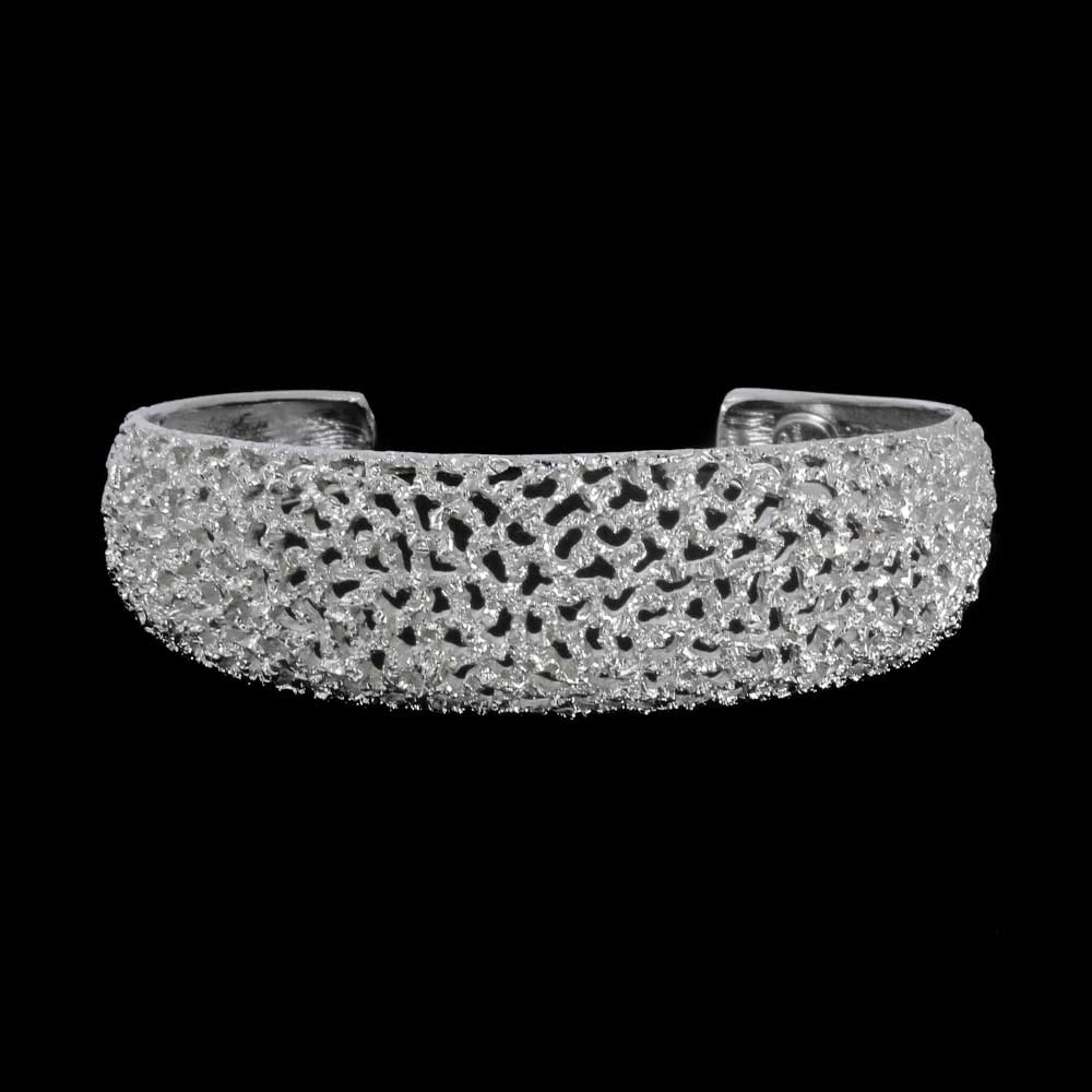 Verfijnde smalle en zilveren armband met schitteringen