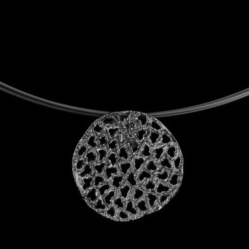 Kleine en grijze hanger met schitteringen zonder ketting