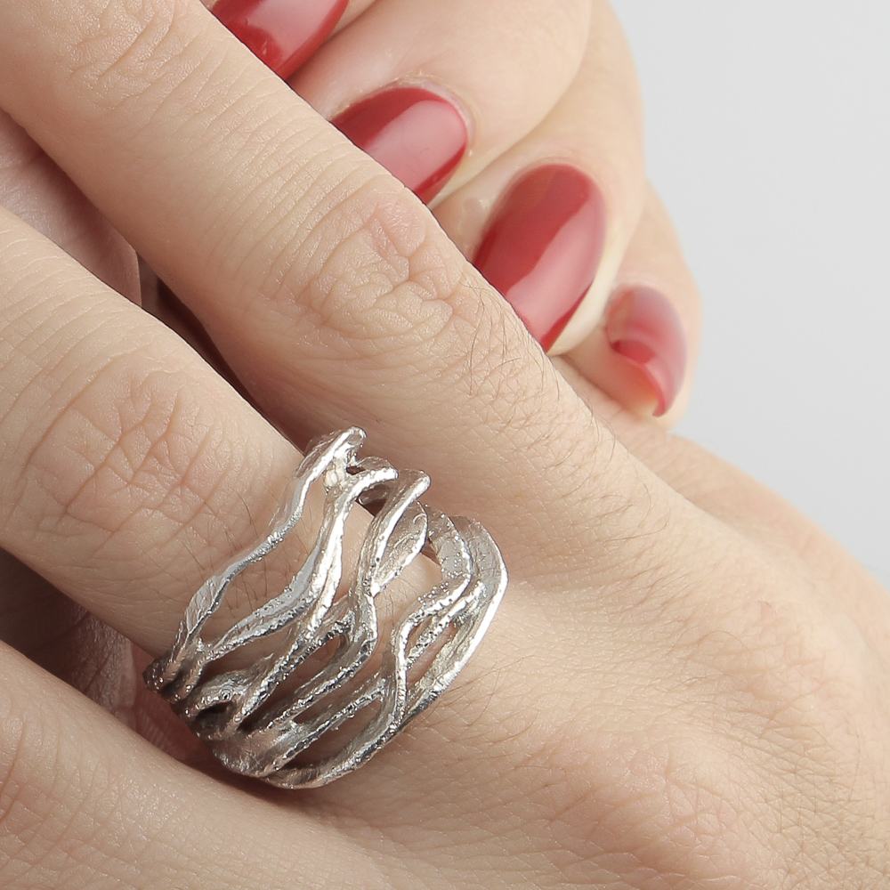 Magnifieke gediamanteerde ring van sterling zilver