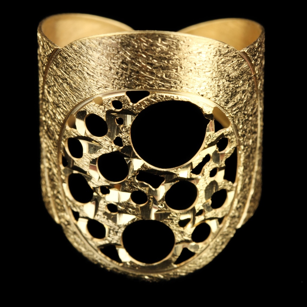 Vergulde open ring met cirkels