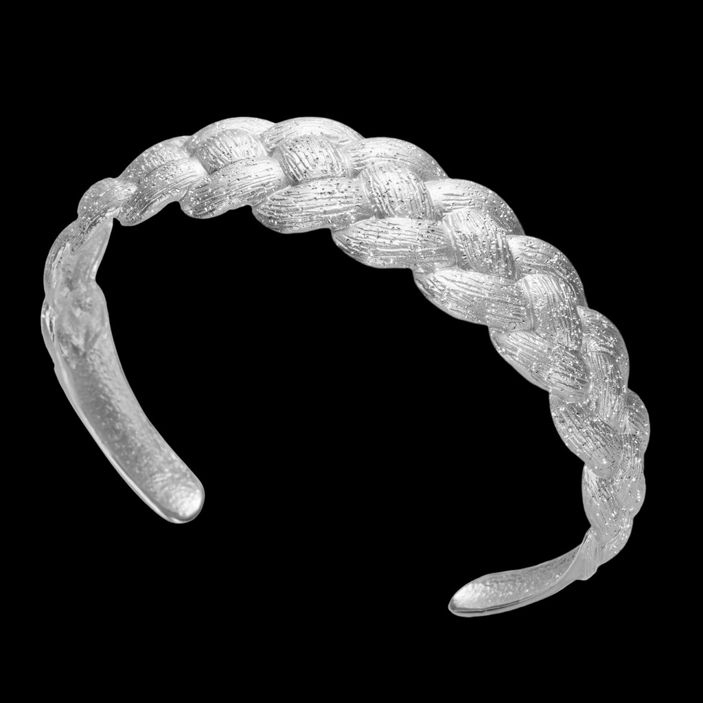 Schitterende zilveren en gevlochten bangle