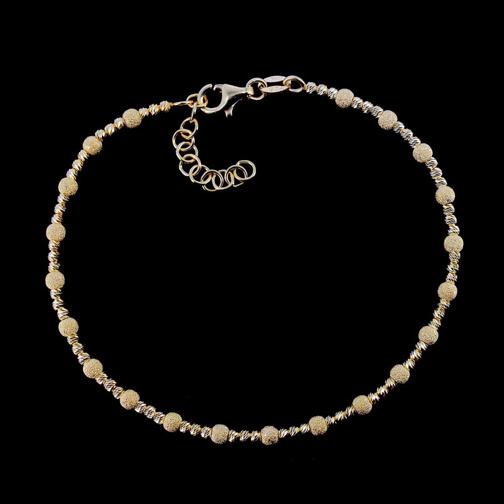 Vergulde bolletjes armband, mat en blinkend