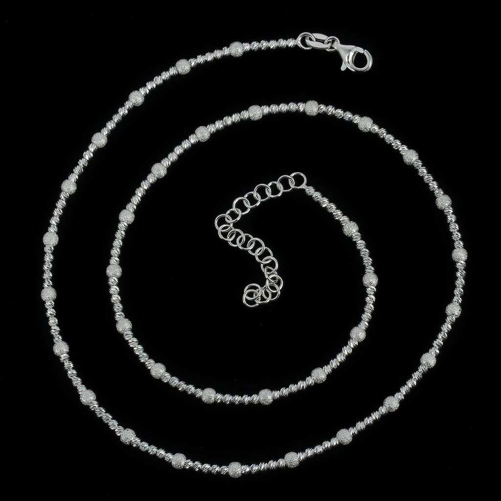 Zilveren bolletjes armband, mat en blinkend