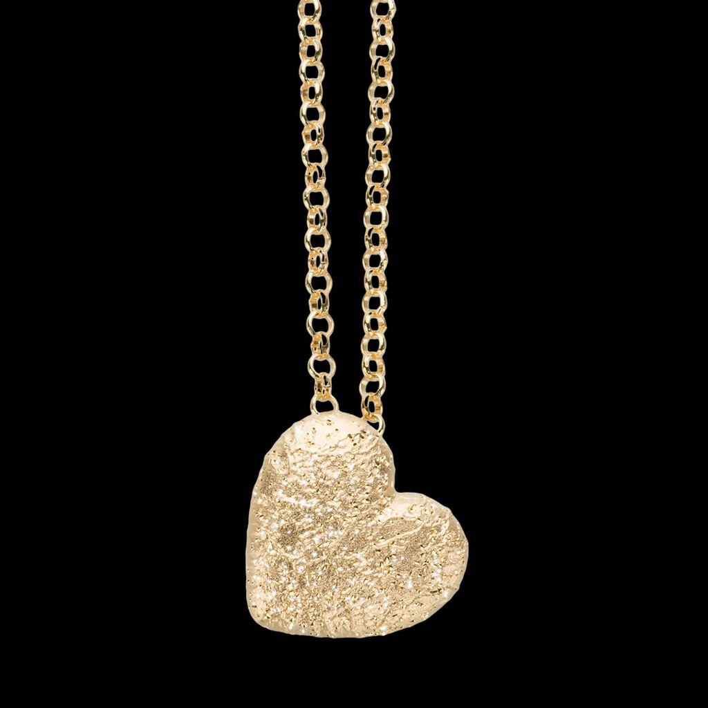 Vergulde hartjes hanger met ketting