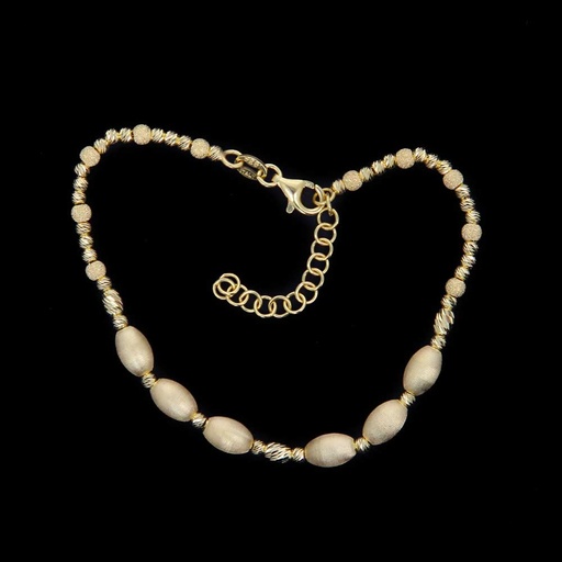 [BIZ1219003] Schitterende armband met ovale matte bolletjes
