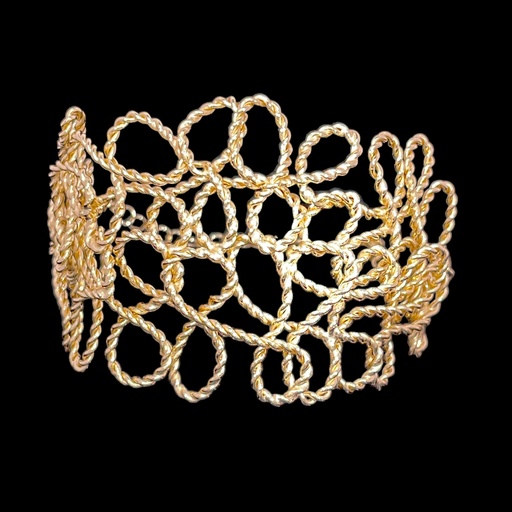 [ES0622001] Verfijnde handgemaakte, vergulde slavenarmband met slot