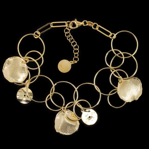 [ES1021002] Open en gesloten ronde vergulde schakelarmband