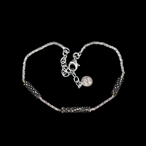 [OX0416003] Zilveren armband met zwarte versiering