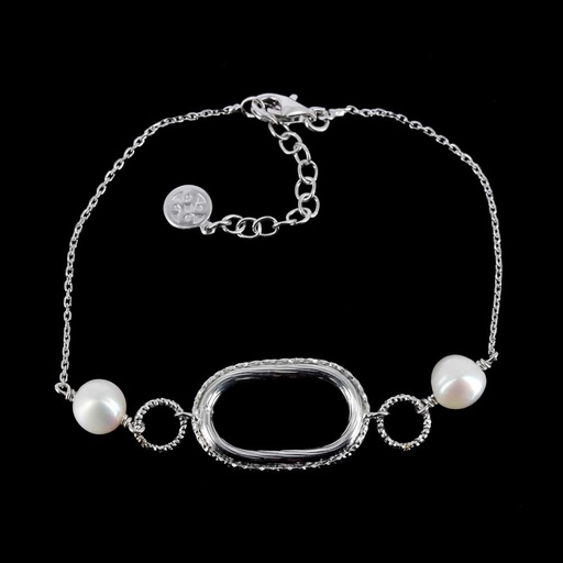 [OX1019002] Schattig en verfijnde parelarmband van zilver