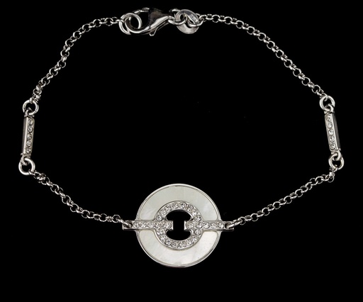 [SC0714018] Fijn zilveren armbandje met parelmoer