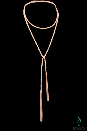[BIZ0318001] Dunne zilveren rosé sjaalketting