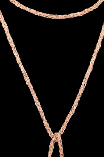 [BIZ0318001_RG] Dunne rosé sjaalketting, 18Kt Goud