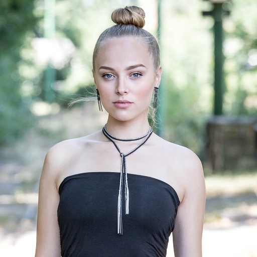 [BIZ1217003] Dunne zilveren sjaalketting