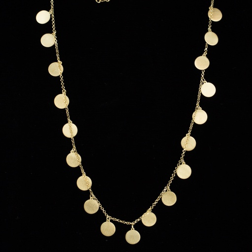 [ES0217005V] Lange vergulde ketting met cirkeltjes