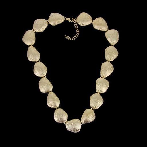[L022006] Verguld en mat schakelcollier met design van koffiebonen