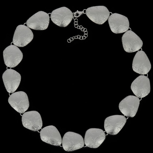 [L0520002] Zilver en mat schakelcollier met design van koffiebonen