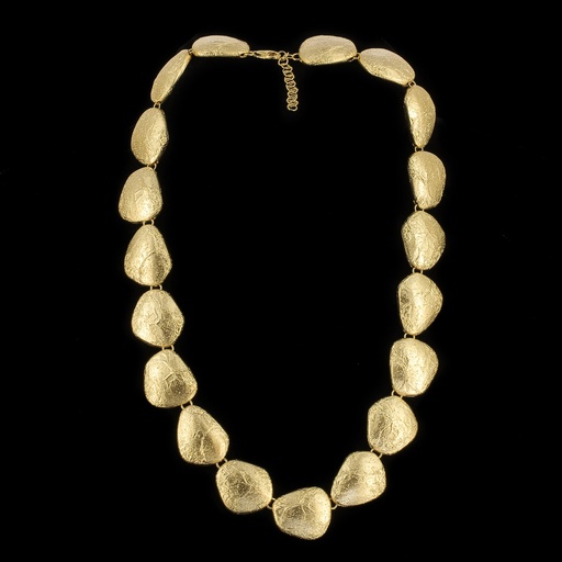 [L0821005] Verguld en gediamanteerd collier met design van koffiebonen