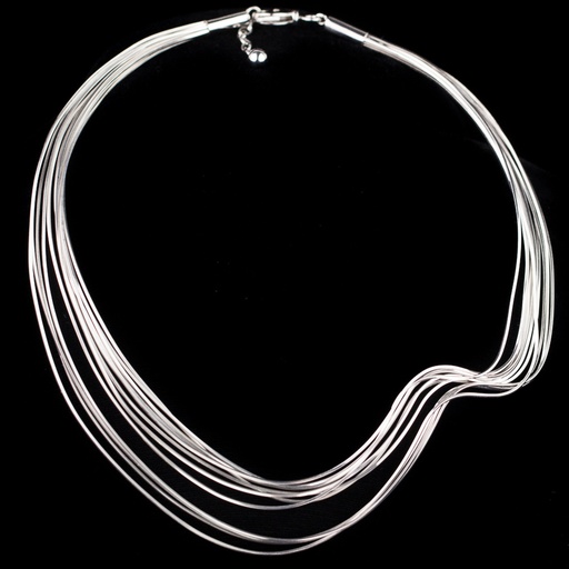 [OGI1018011] Golvende meerdradige ketting van zilver