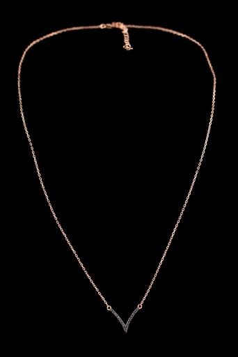 [OX0216014] Ketting van rosé met zwarte zirkonia steentjes