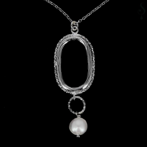 [OX1019001] Schattig en verfijnde parelketting van zilver