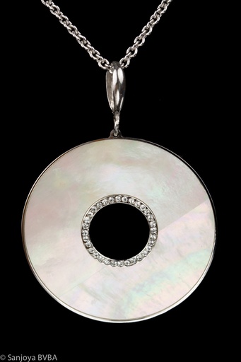 [SC0514002] Zilveren ketting met ronde hanger