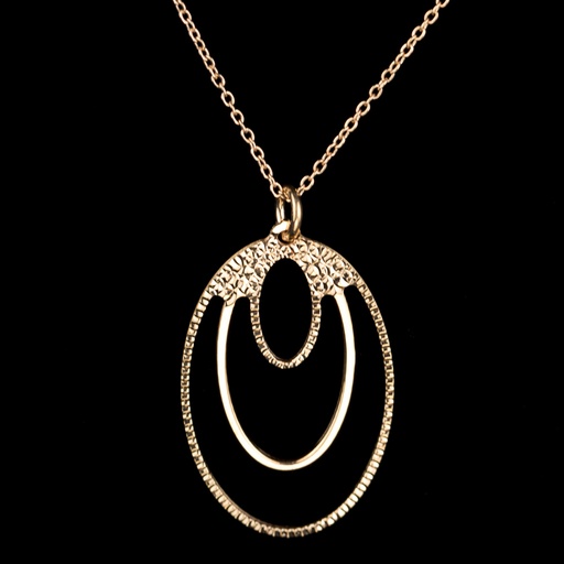 [SC0515016] Rosé ovalen hanger met ketting