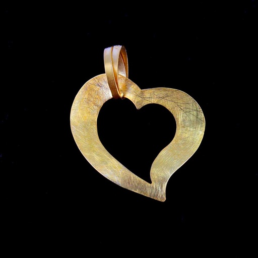 [ORI1119003] Openbewerkt hart van 9Kt goud