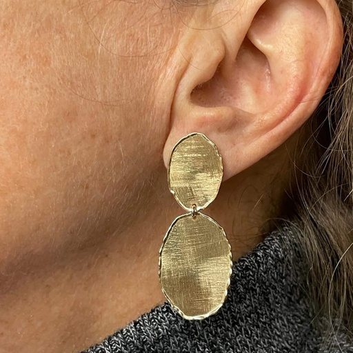 [ES1121001] Gouden lange en ovale oorbellen van 18kt goud
