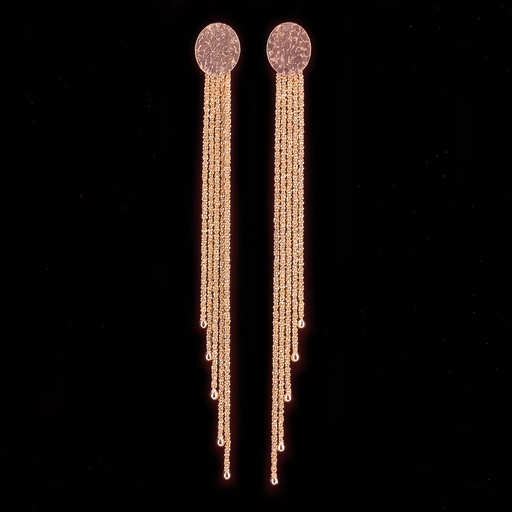 [ES1213002] Sanjoya oorbellen, zilver rosé en lang met steker