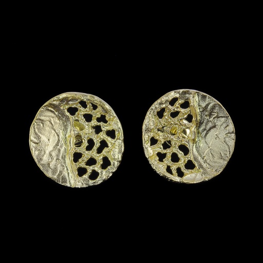 [L0221005] Bewerkte gouden oorbelletjes van 18kt goud