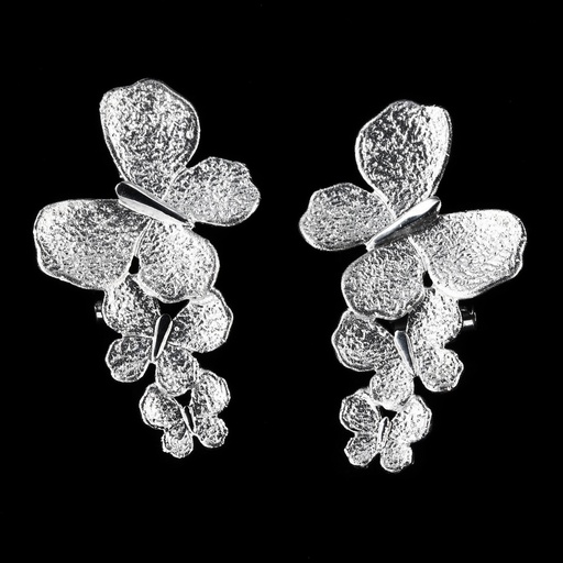 [L1021035] Zilveren eye catcher vlinder oorbellen