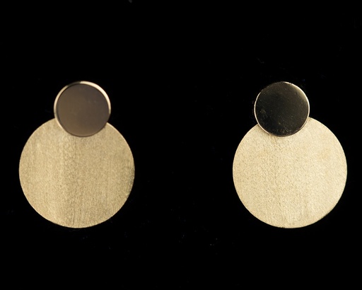 [NO0417002] Gouden oorbellen met 2 cirkeltjes, 18Kt