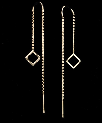 [NO0518001] Doorsteek oorbellen van goud 18Kt
