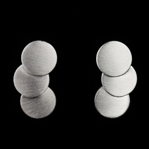 [OGI0217001] Zilveren oorbellen van matte cirkeltjes