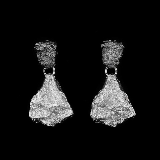 [PRE0619002] Zilver en grijs steenvormige tweekleurige oorbellen