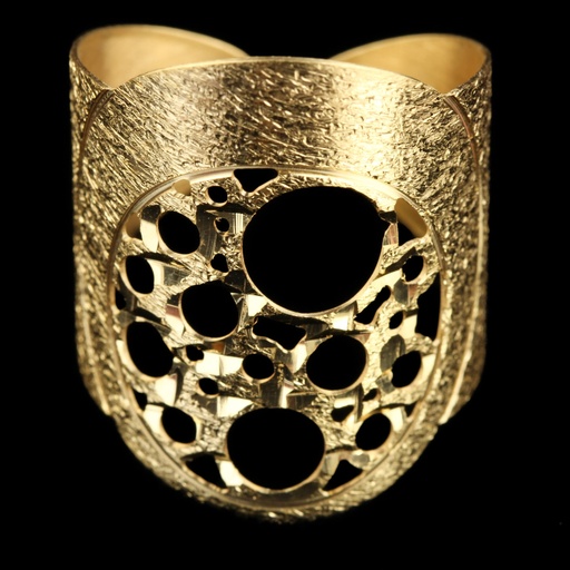 [SC0714013] Vergulde open ring met cirkels