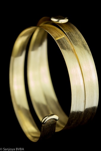 [ES0215002] Driedubbele vergulde smalle slavenarmband