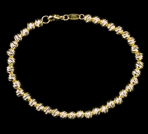 [SC1212101G] Italiaans gouden armbandje van 18kt, bolletjes van 2mm