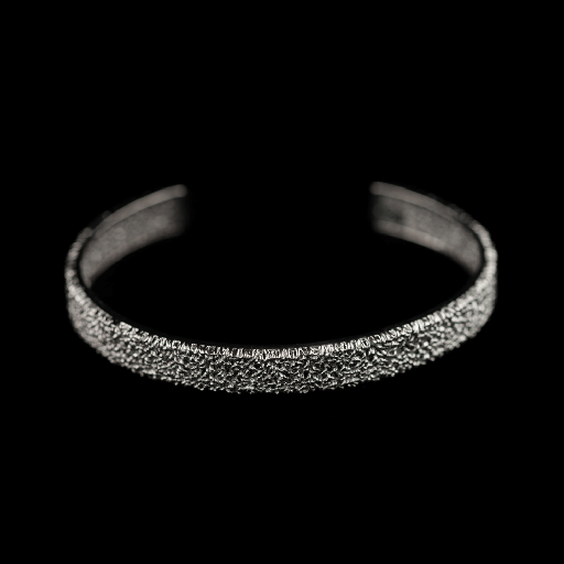 [EK1117003] Open slavenarmband van grijs zilver